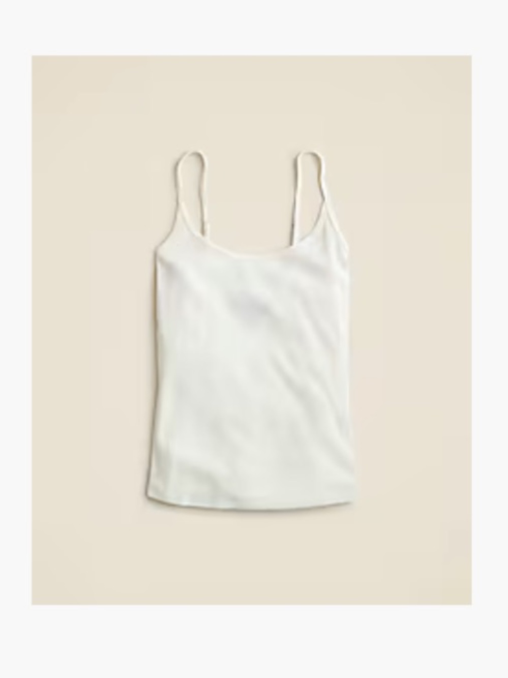 J. Crew Ivory White Fine Rib Camisole basic staple delicate
